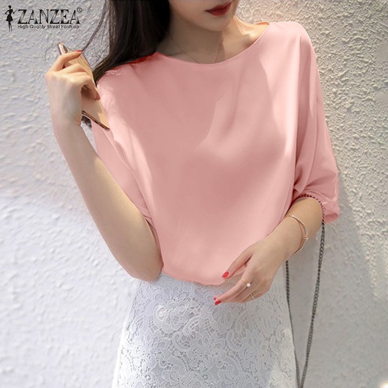 Zanzea Áo Voan Tay Ngắn Thời Trang Dành Cho Nữ