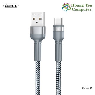 Cáp Sạc TYPE C Remax RC-124a (Dây Dù Chông Đứt cho ANDROID Dài 1M) - BH 3 tháng 1 đổi 1 (MÀU SẮC NGẪU NHIÊN)