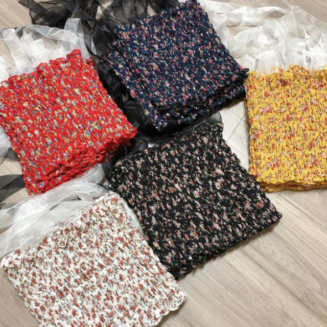 Áo vôn hoa nhí dây ruy băng mẫu mới