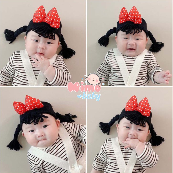 Băng đô tóc giả, turban cho bé BD51 Mimo Baby