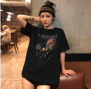 Áo Thun Nữ Cổ Tròn Ngắn Tay In Hình Hoạt Hình