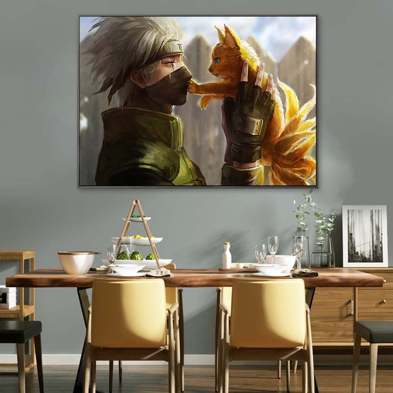 Classic Anime Movie Naruto Kakashi  Wall Art Poster Japanese Popularity Anime Canvas Painting Vintage Living Room Home Decor