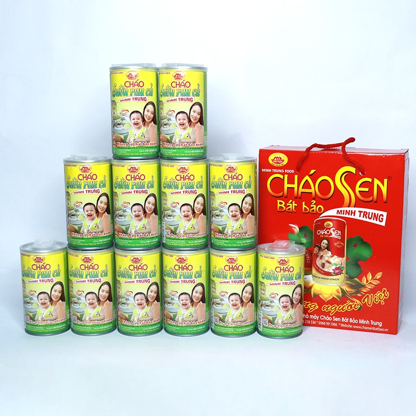 Cháo sườn rau củ Minh Trung combo 3 lon