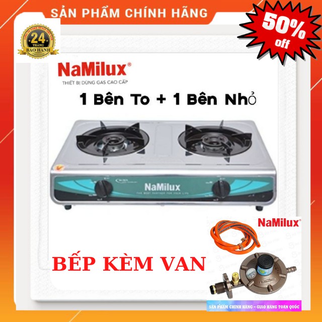 Bếp Gas Đôi Inox Namilux + Bộ Van Dây- Bảo Hành 24 Thánh - Chính Hãng