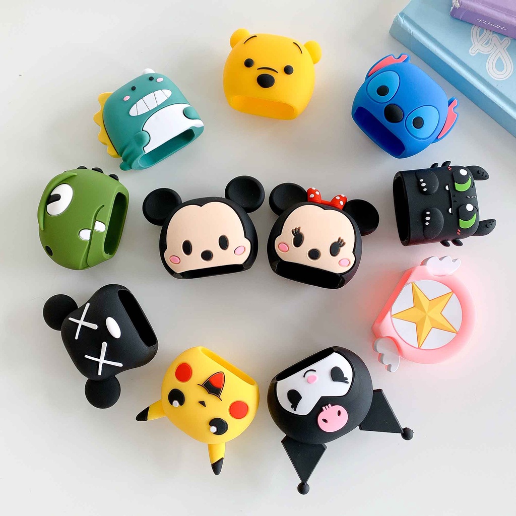 Phụ Kiện Bảo Vệ Đầu Dây Cáp Sạc 18w / 20w Hình Khủng Long Dễ Thương Bằng Silicon Sự Bảo Vệ