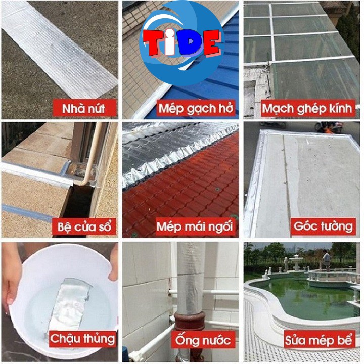 Miếng dán rộng 10cm x dài 2m chống thấm dột – Nhãn hiệu Misha nội địa Nga – Bịt rò rỉ ống nước – Mái tôn – Tường nứt