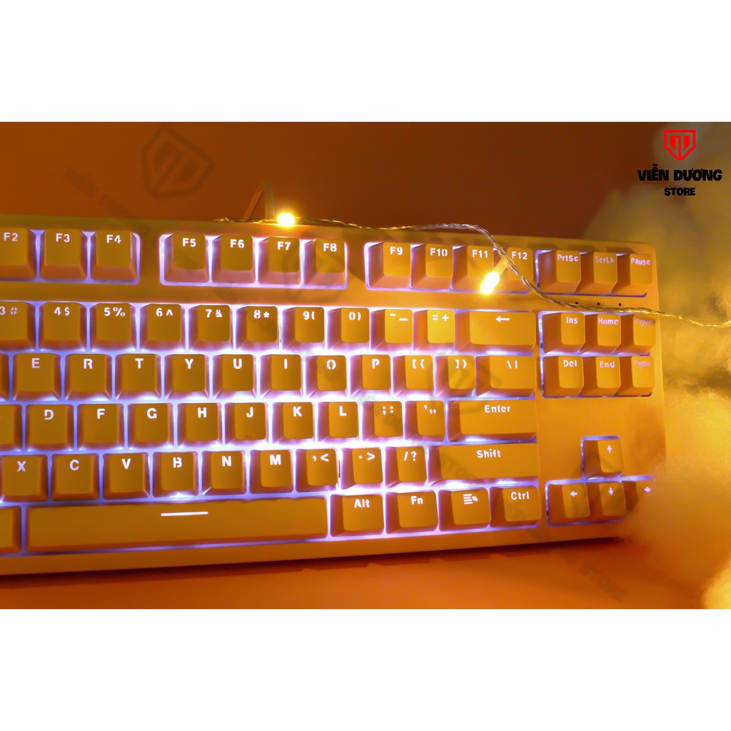 Bàn phím Gaming ❤️E-Dra❤️ EK387 TKL WHITE LED Pink Blue/Red Switch Hồng cá tính