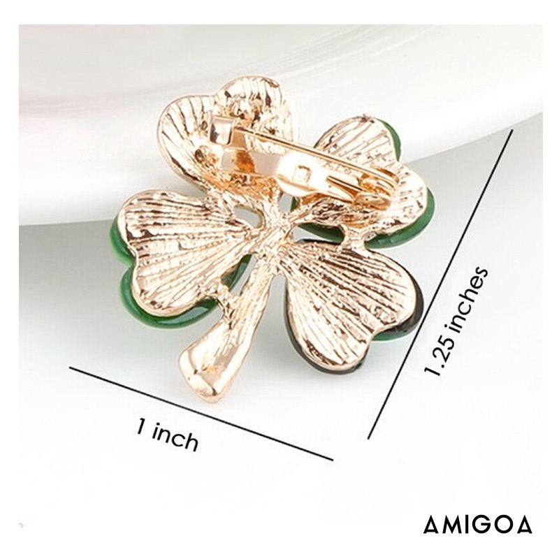【Amigoa】Premium Pin Trâm Cỏ ba lá ngọt ngào Thiết kế Trâm kiểu Hàn Quốc