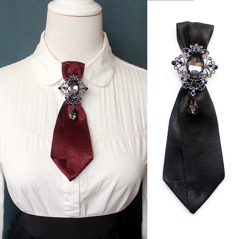 Nơ Cài Cổ Áo Họa Tiết Hoa Thời Trang Xinh Xắn Cho Nữ