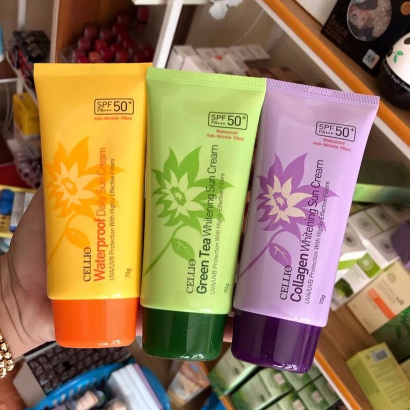 Kem Chống Nắng Dưỡng Da Cellio SPF 50 PA++ Hàn Quốc 70g Chính Hãng
