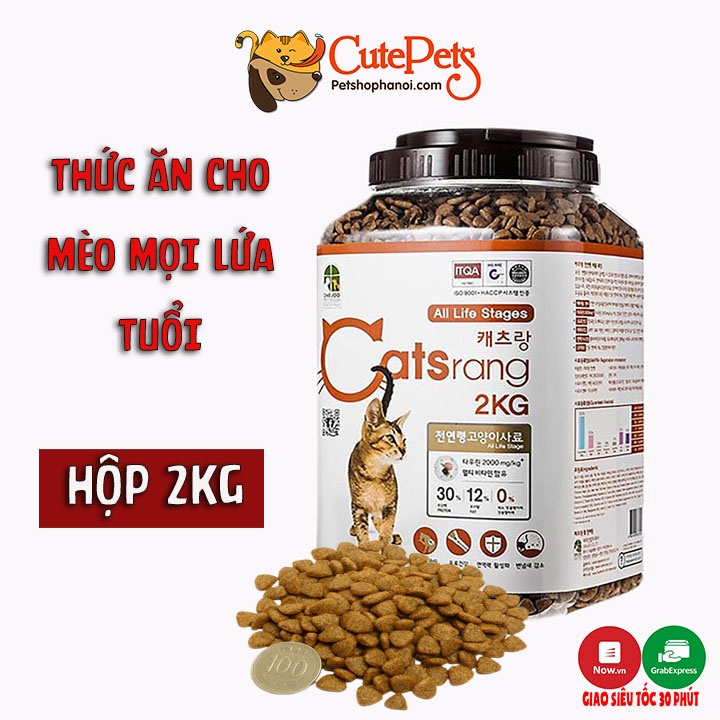 Thức ăn cho mèo, Hạt mèo Catsrang Hộp hãng 2kg Nhập khẩu Hàn Quốc - Phụ kiện thú cưng Hà Nội