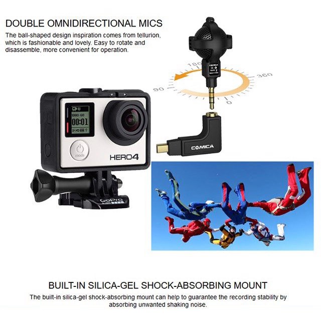 [Mã ELHACE giảm 4% đơn 300K] Micro Thu Âm Đa Hướng Cho Gopro Comica CVM-VG05 - Hàng Chính Hãng