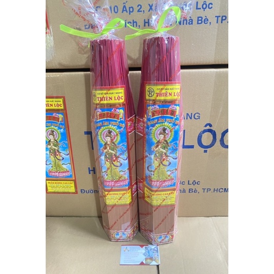 Nhang Thơm Nhẹ Nhàng Ít Khói Quan Âm Phổ Độ Thiên Lộc An Toàn Cho Sức Khỏe - 5 Tấc Bó Đại 800 Nén