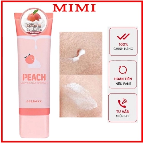 Kem Đào Coringco Peach Whipping Tone Up Cream Dưỡng Trắng Nâng Tone Da 50ml - Hàng Cao Cấp
