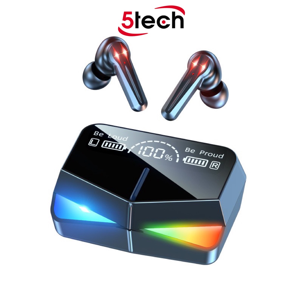 Tai nghe bluetooth gaming monster 5TECH không dây giảm tiếng ồn,âm thanh HIFI,màn hình led RGB tráng gương,chế độ kép