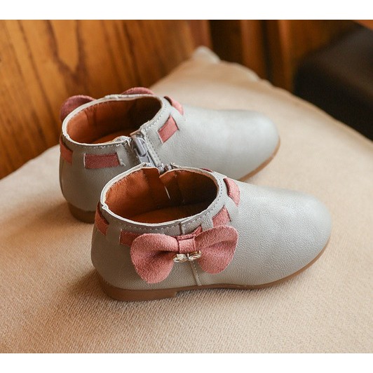 thanh lý xả kho hàng trưng bày Giày Nơ Hàn Quốc cổ cao cho bé gái 1-5 tuổi (form nhỏ) mã A-8 (802)