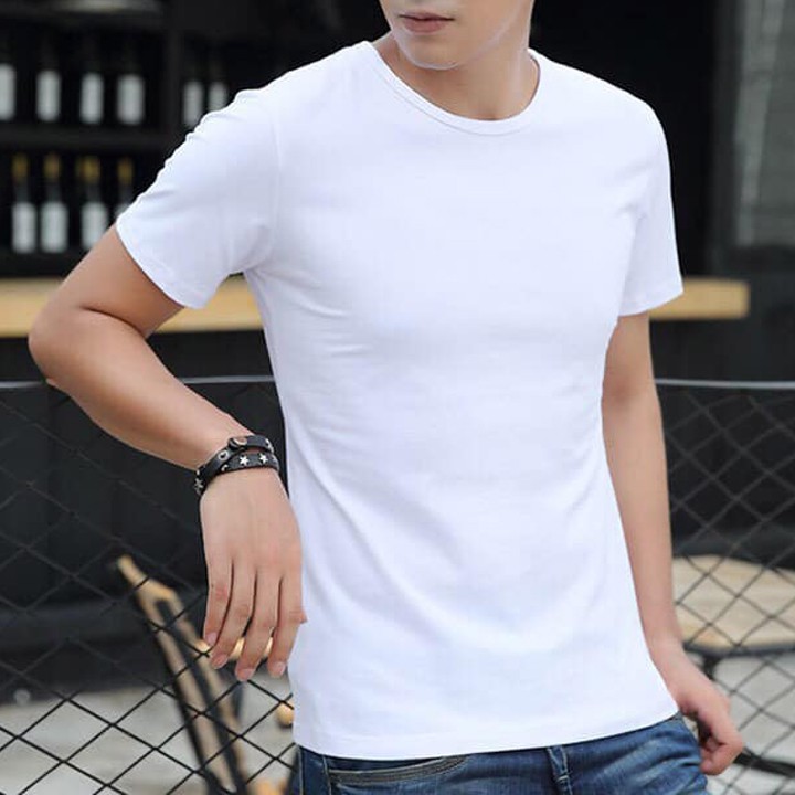 Áo Cộc Nam Đen Ngắn Tay Chất Cotton Mát Mịn Thoáng Khí Phong Cách Áo Thun Nam Áo Phông Nam