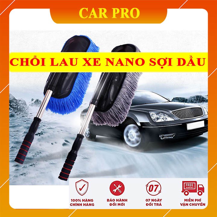 Chổi nano lau rửa xe ô tô chuyên dụng, cán kéo dài hoặc thu gọn chổi dẹt - CAR PRO