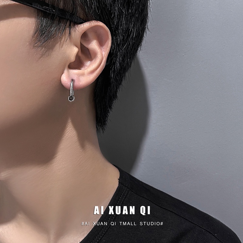 Bông Tai Hình Tròn Phong Cách Hip Hop Hàn Quốc 19B182