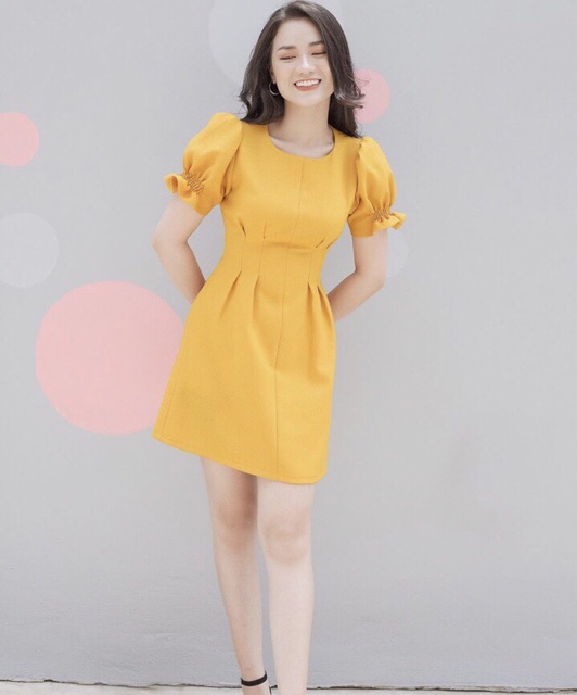 Đầm xếp li thắt nơ 2 màu (kèm hình thật) | BigBuy360 - bigbuy360.vn