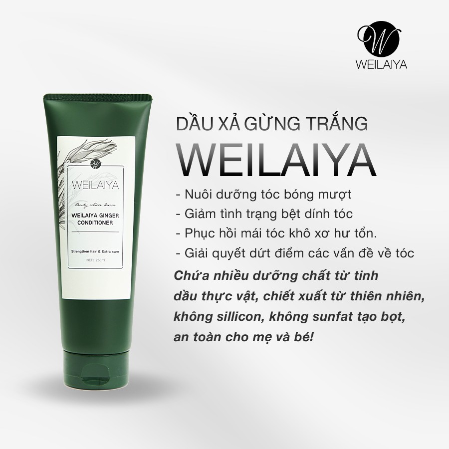 Dầu xả Weilaiya tinh chất gừng hỗ trợ móc tóc và ngăn rụng tóc 250ml - Hàng chính hãng