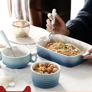 (Order) Bộ chén đĩa thìa dĩa gốm sứ