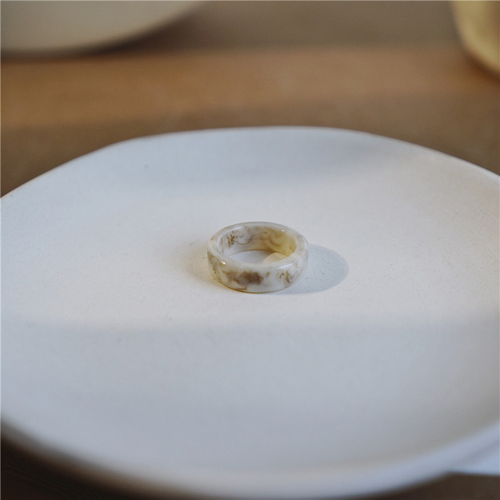 Nhẫn Nhựa Resin Thiết Kế Đơn Giản Phong Cách Vintage