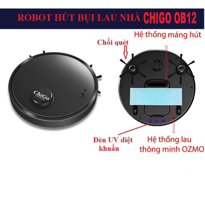 Robot hút bụi lau nhà thông minh thế hệ mới Chigo OB12 - Ahamarket