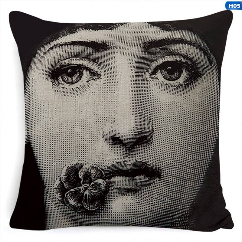 Vỏ Gối Tựa Lưng Vải Lanh Cotton 18 '' Piero Fornasetti