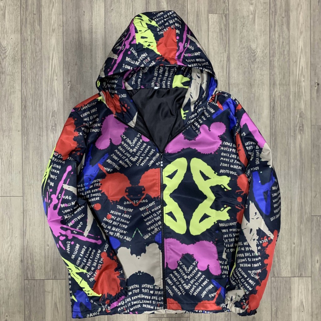 (Loại dày ) Áo khoác dù 3D ngoại màu phối.