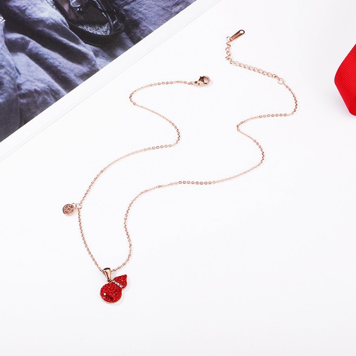 Dây Chuyền Hồ Lô Đỏ May Mắn Titan Không Đen TT 1750