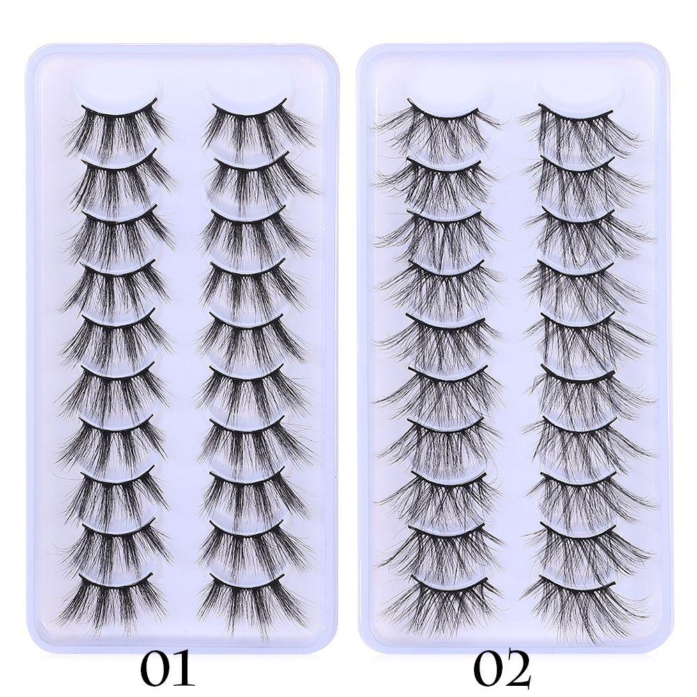 NIUYOU Set 10 Cặp Lông Mi Giả 3D Dài Tự Nhiên