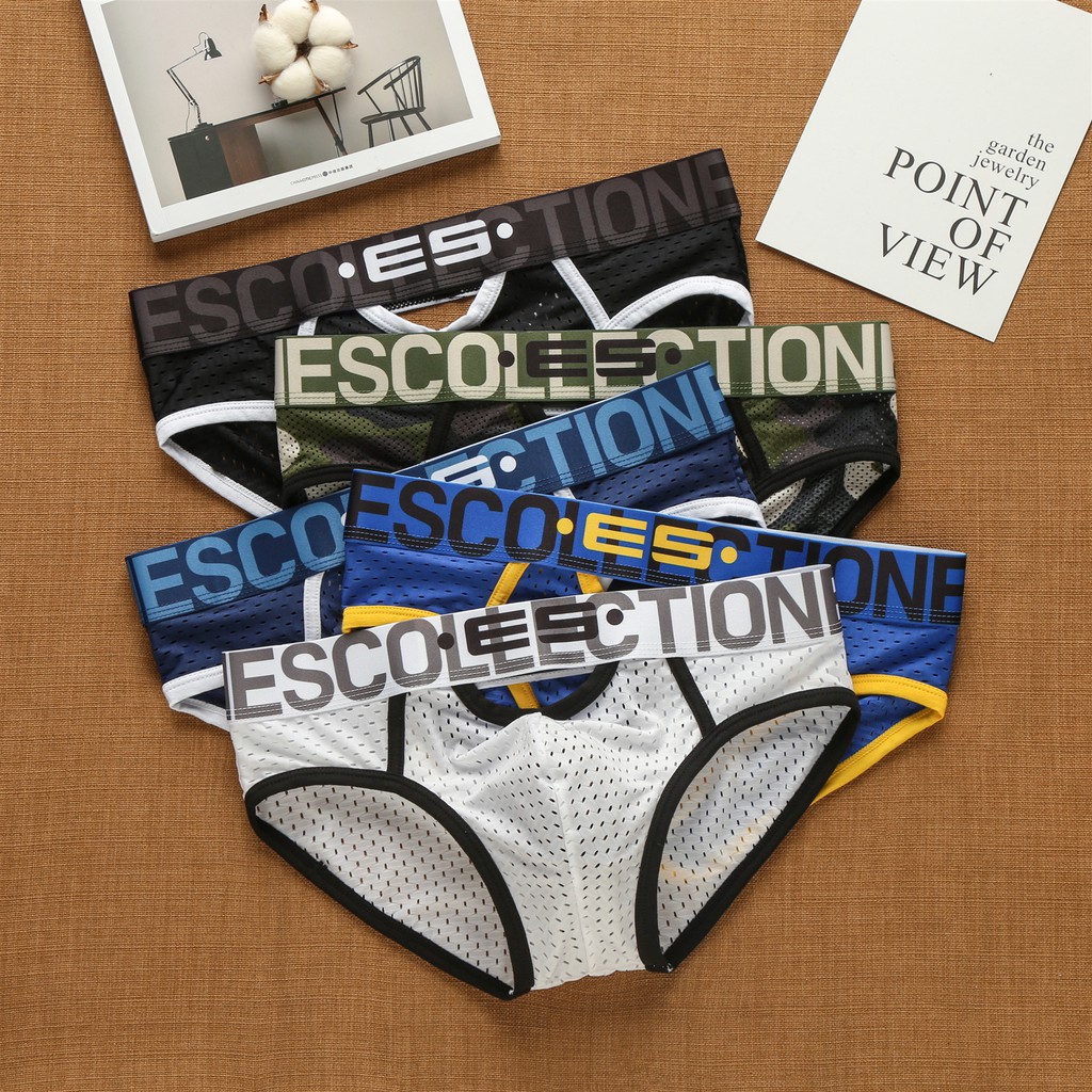 Quần lót nam quần lót lưới thở rỗng phía trước và phía sau quần lót thời trang es