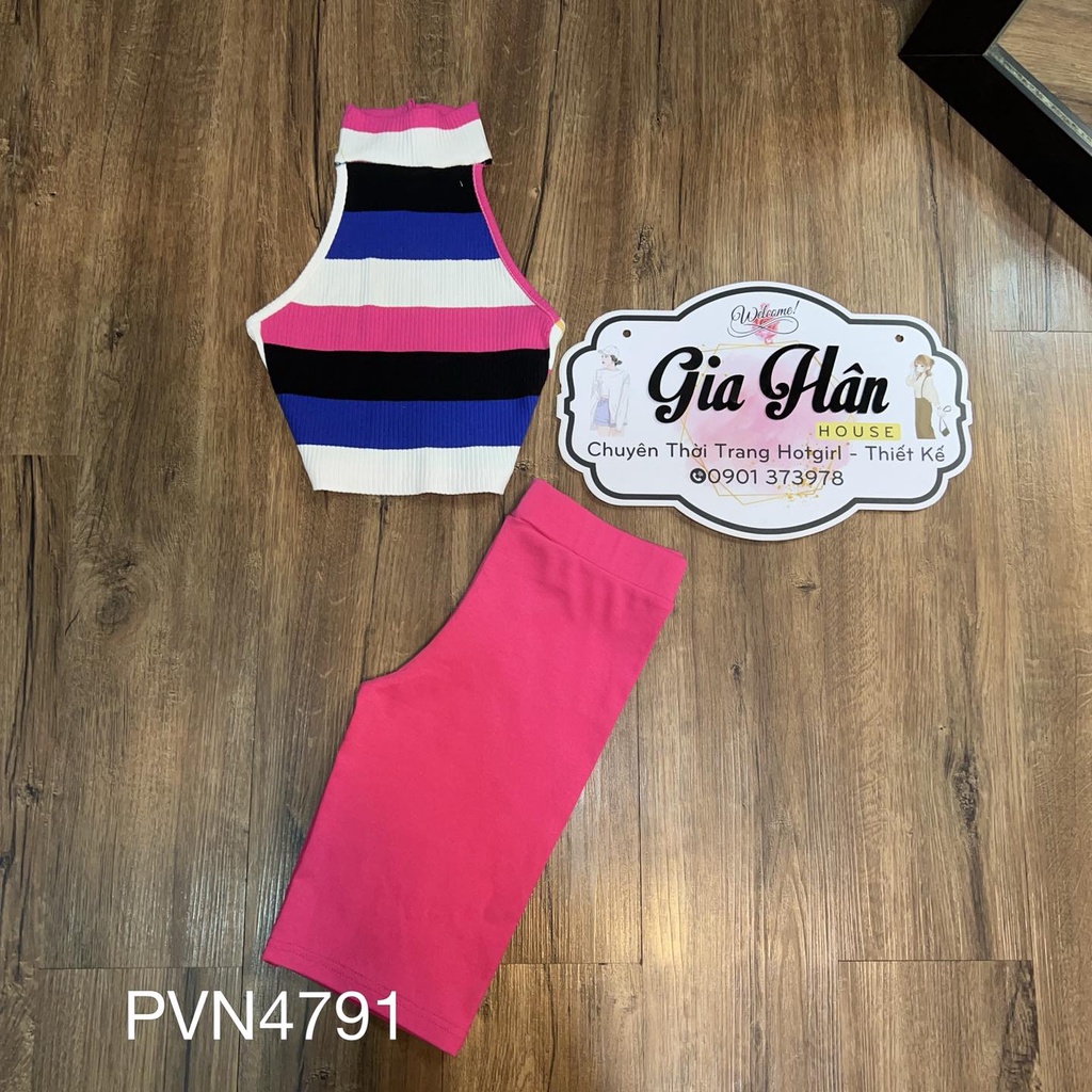 Bộ áo yếm kẻ bút chì