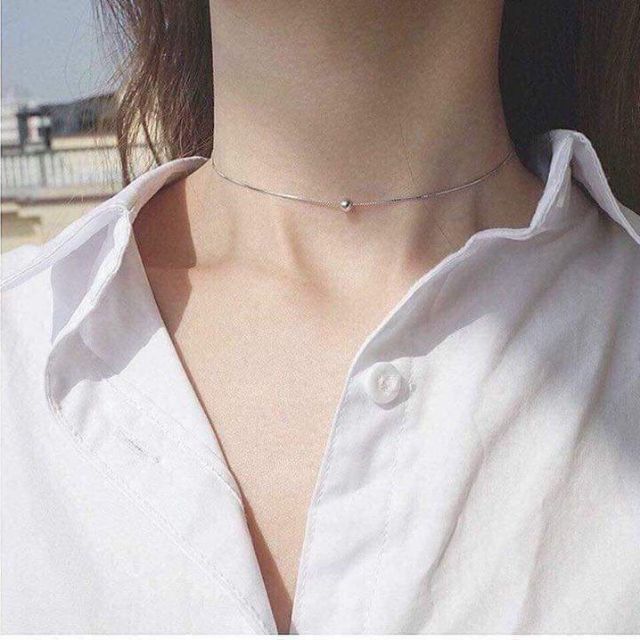 dây chuyền bi bạc ôm sát cổ(CHOKER BI)