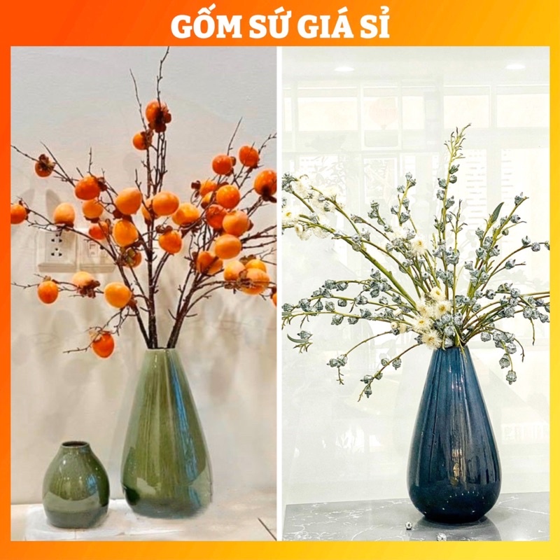 Bình hoa men hoả biến kính cao cấp 36cm Bát Tràng