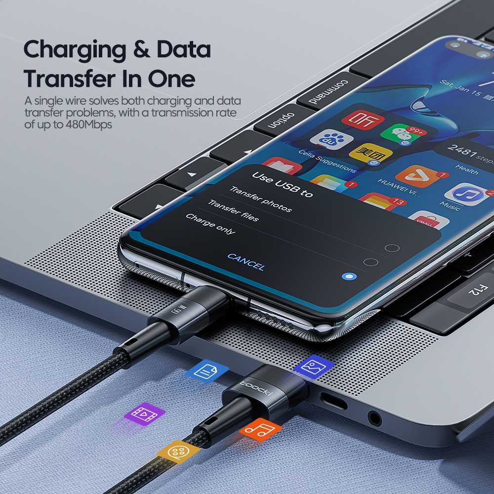 Dây cáp sạc USB loại C Twitch tốc độ nhanh 66W 6A cho Huawei Samsung Xiaomi Oppo Realme