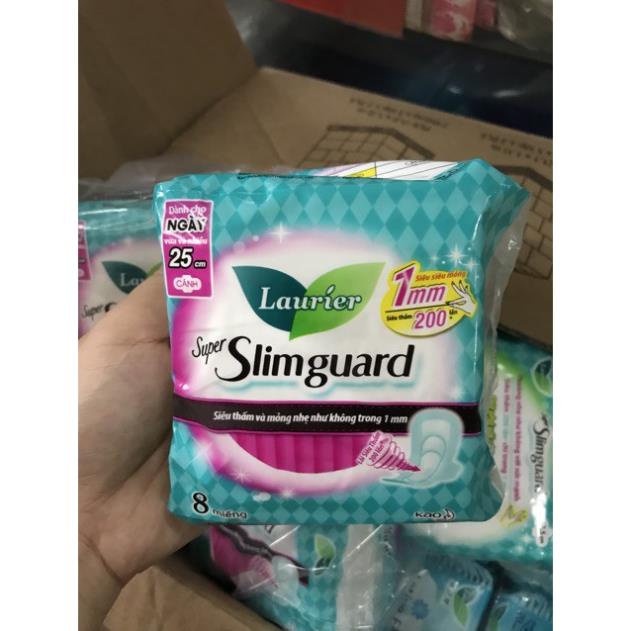 Băng vệ sinh Laurier Super Slimguard 8 miếng siêu siêu mỏng có cánh ( 25 cm )