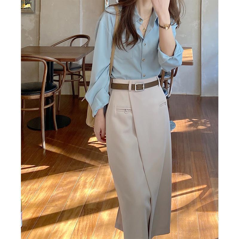 Set Áo Sơ Mi Dài Tay + Chân Váy Thời Trang Dành Cho Nữ