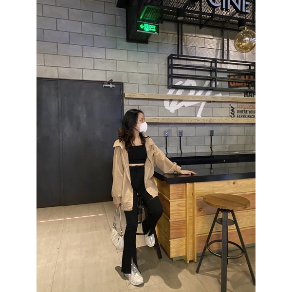 Quần jean bò ống loe đen xẻ gấu cạp cao hách dáng chất jeans co giãn thoải mái gấu tua cá tính phong cách hàn quốc