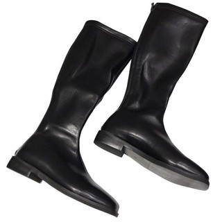 Boots đùi da nữ đế thấp