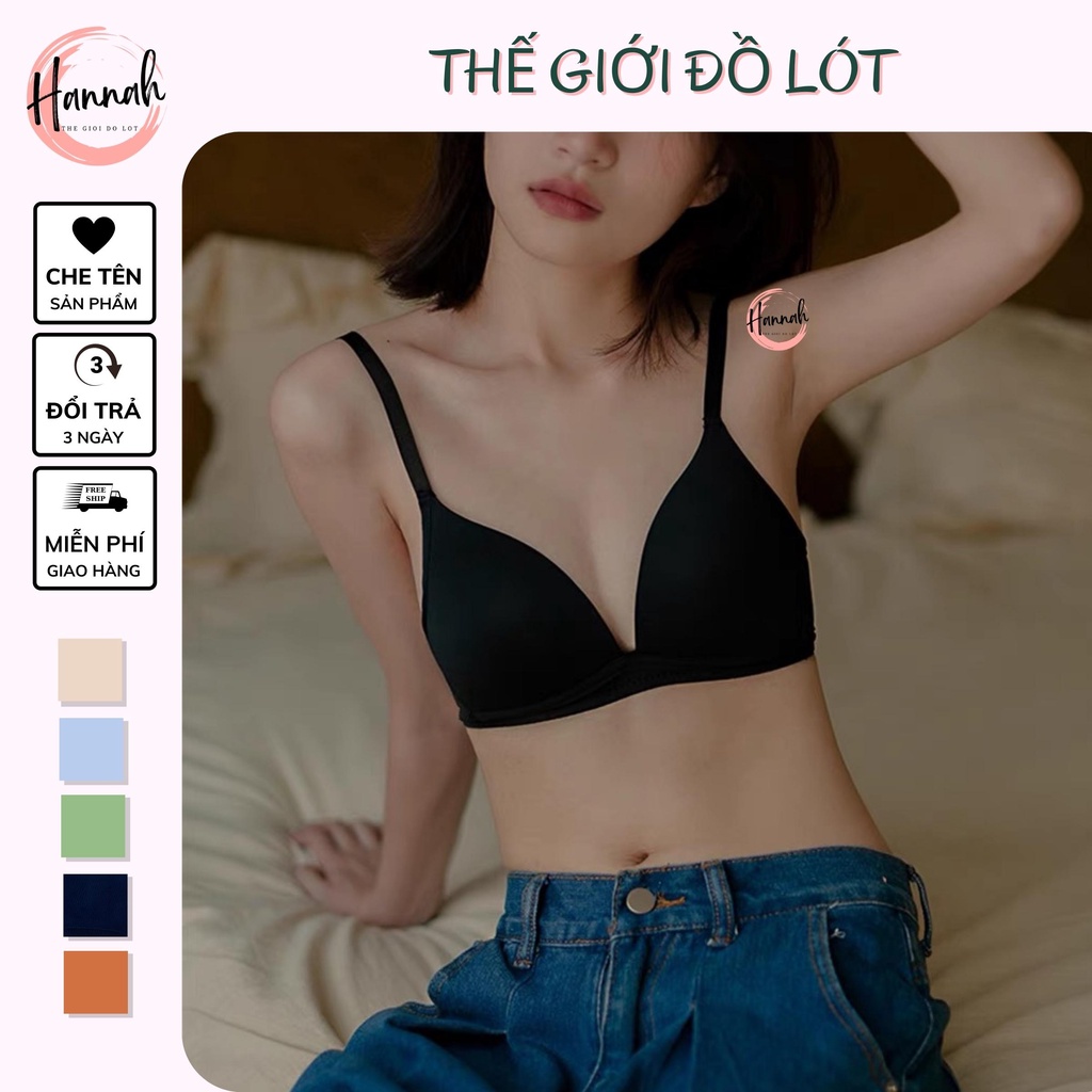 Áo lót đúc su nước màu trơn siêu nhẹ không gọng xuất nhật Basic HANNAH SECRET A04