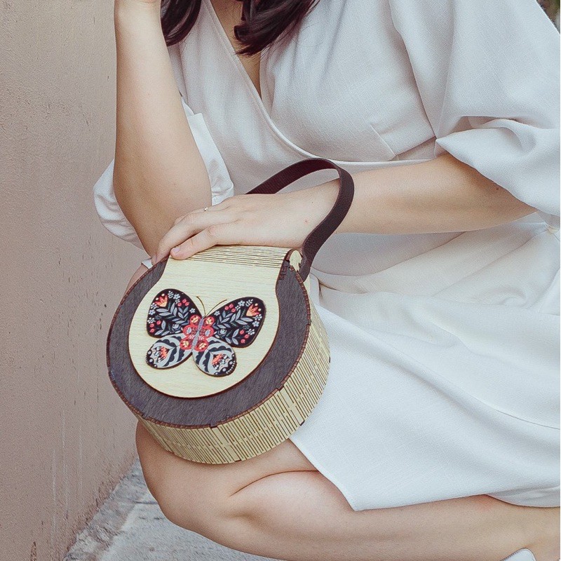 Túi Xách Gỗ Handmade Hoạ Tiết Độc Đáo Vintage