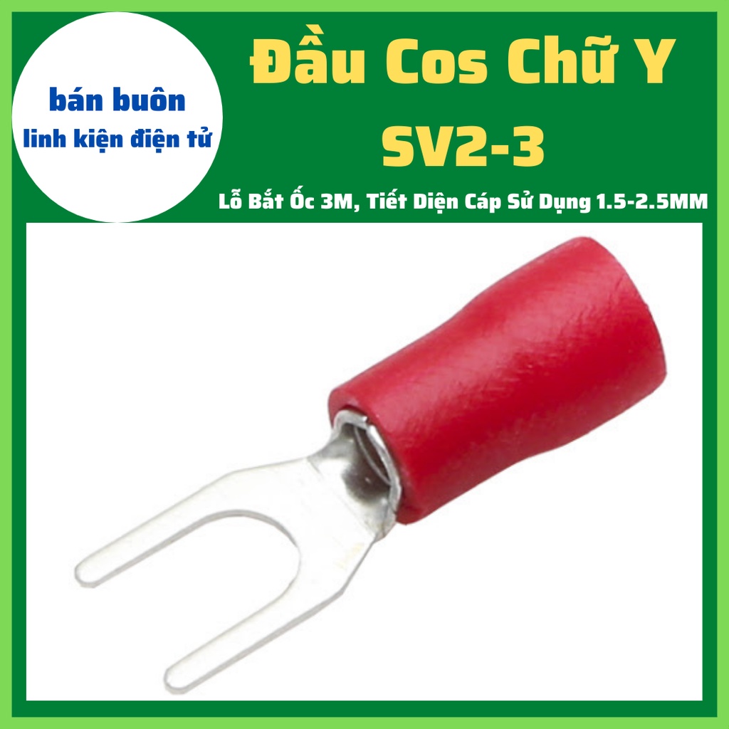 100 Cos chữ Y, Đầu cos gài dây điện, cos kẹp dây, cos nối dây, Cốt chữ Y, cốt chẻ