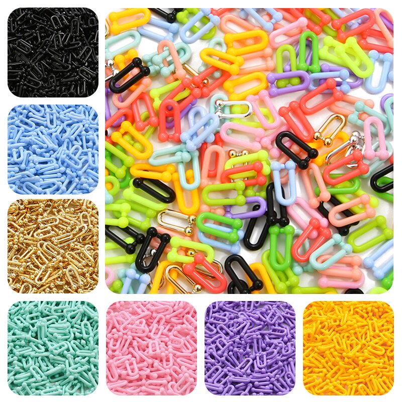 Mắt xích acrylic hình chữ U nhiều màu sắc dùng làm vòng tay / dây chuyền