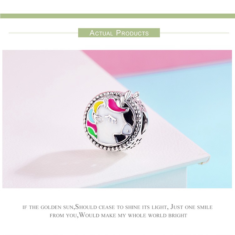 Hạt xỏ vòng tay Bamoer bạc 925 hình kỳ lân dùng làm trang sức thủ công