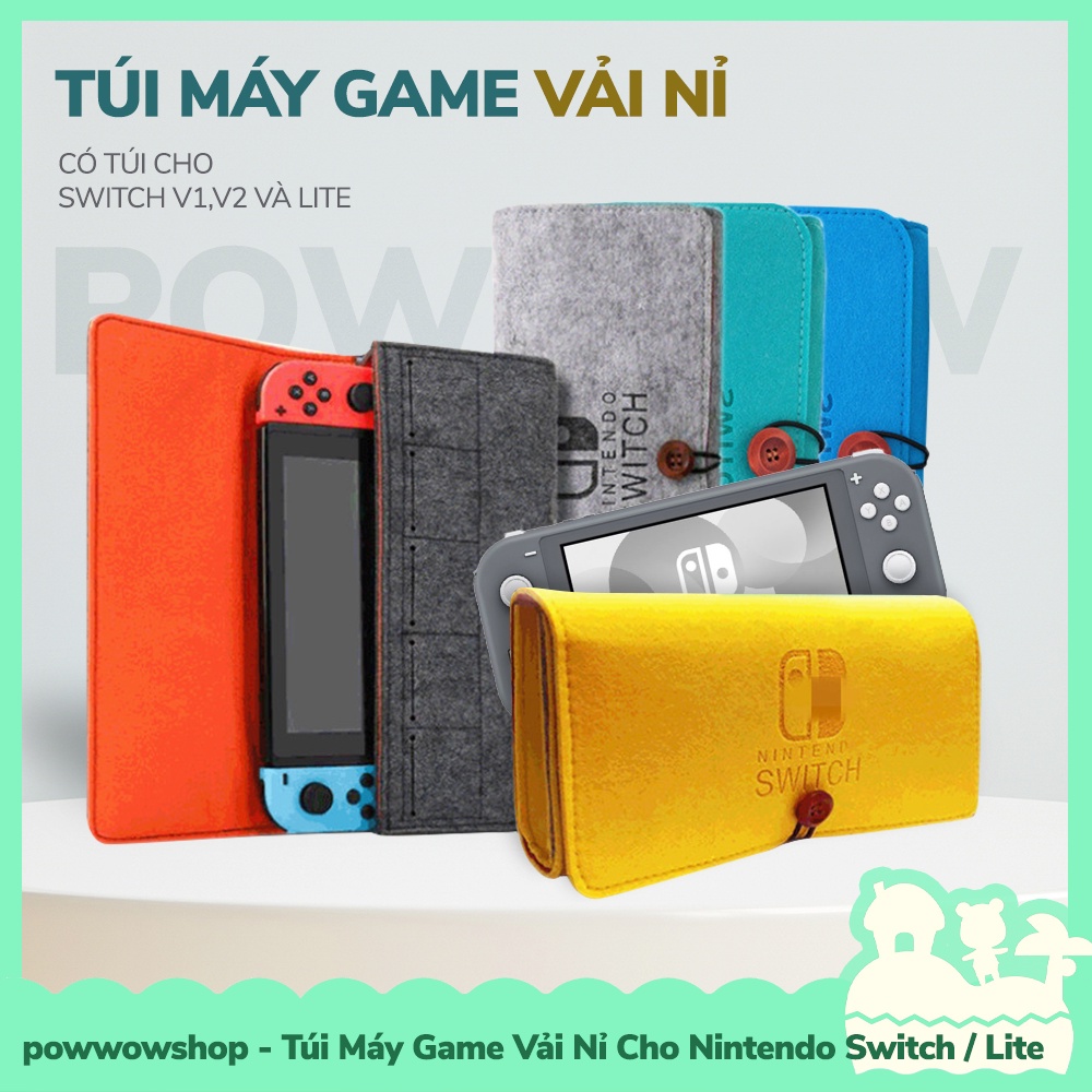Phụ Kiện Túi Đựng Máy Game Vải Nỉ Cho Máy Game Cầm Tay Nintendo Swicth / Switch Lite Đa Sắc