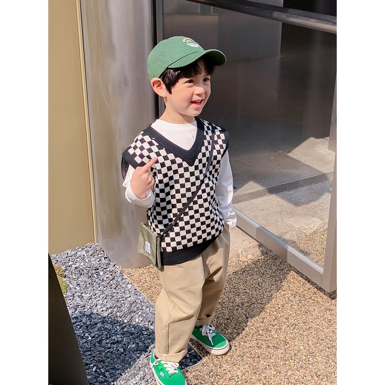 Áo Sweater Dệt Kim Không Tay Phong Cách Thu Đông Mới Cho Bé Trai