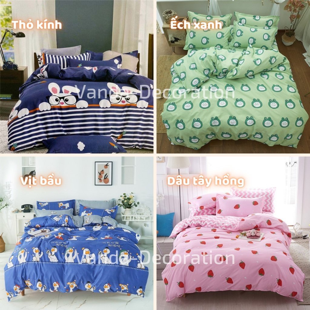 Bộ vỏ chăn ga gối VANDA Chất Cotton Poly nhiều họa tiết INBOX chọn mẫu | BigBuy360 - bigbuy360.vn