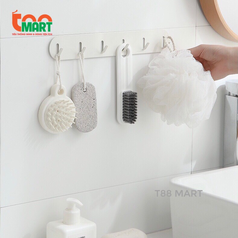 Móc dán tường siêu dính đa năng, móc dính chịu lực với 3 miếng dán 3M chất liệu thép không gỉ cao cấp